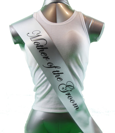 Sashes Hens Sash Party Silver/Black - Mother Of The Groom