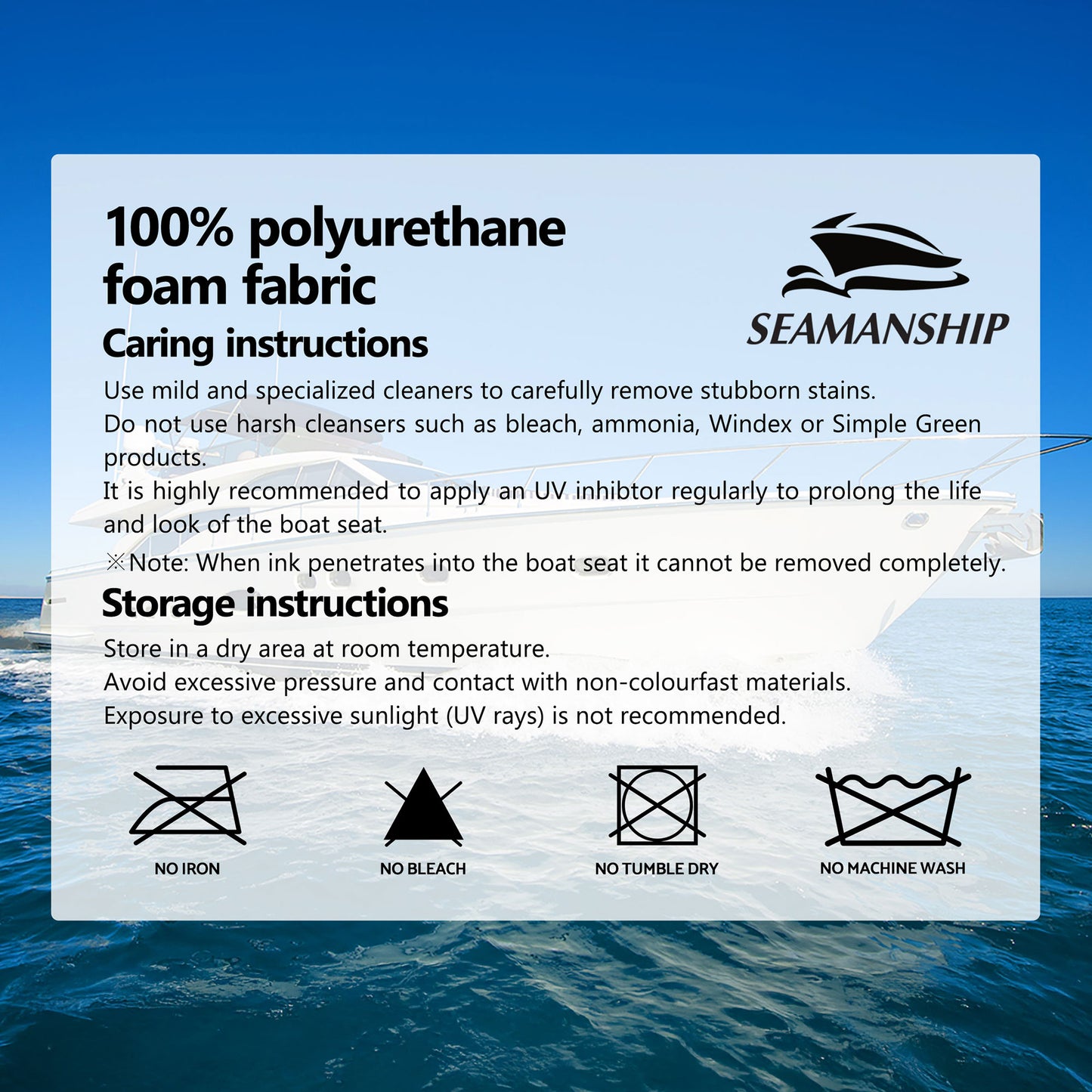 Seamanship 2X Folding Boat Seats with 2X Adjustable Pedestals 34–46cm Marine Seat Swivel High Back 12cm Padding Black