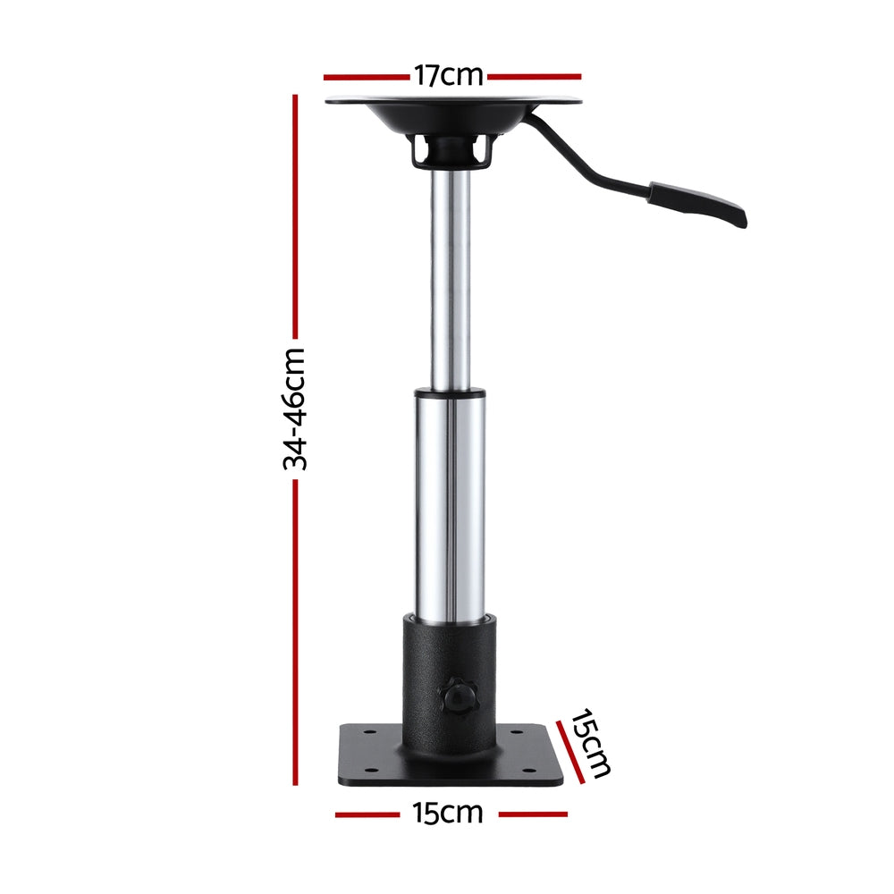 Seamanship Boat Seat Pedestal 34 - 46cm Adjustable Gas Lift 360 Degrees Swivel