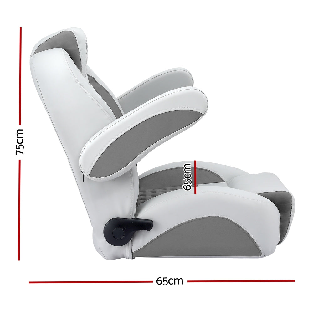 Seamanship Reclining Captain Boat Seat 90°-155° Recline, 19cm Thick Cushion