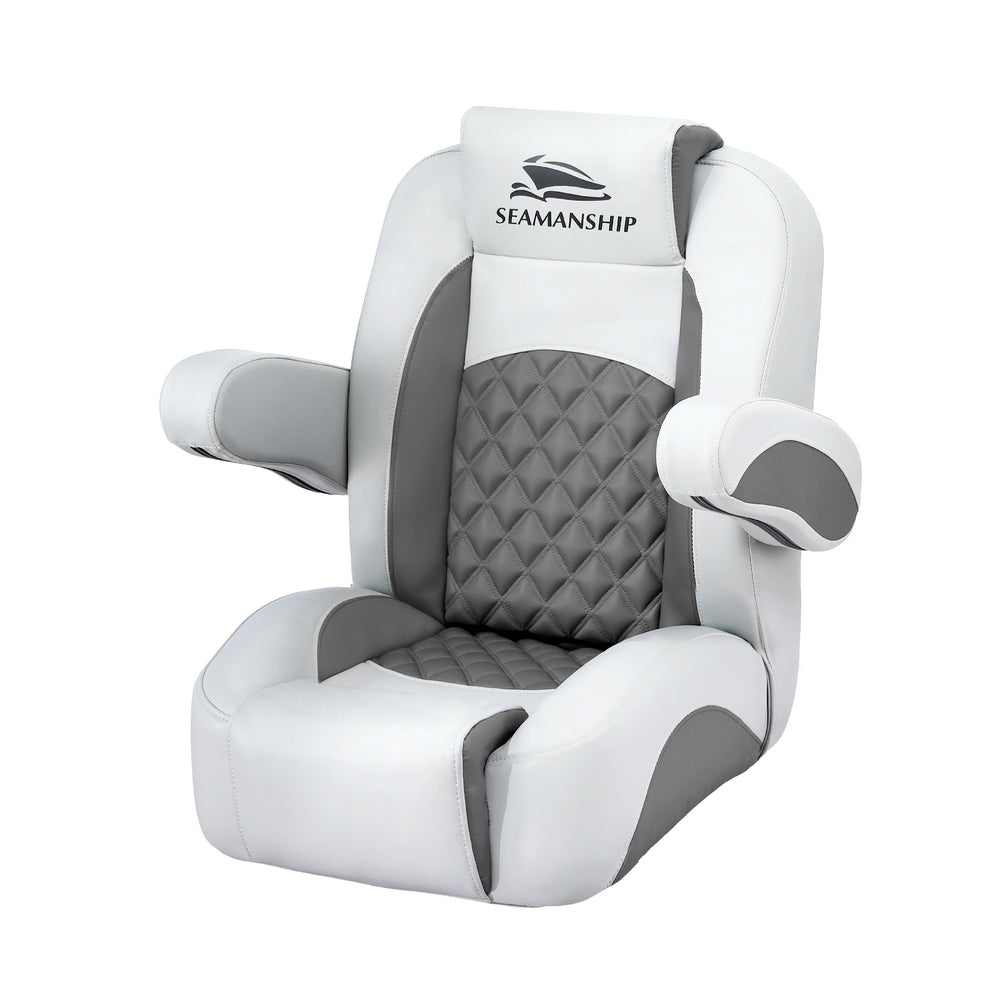 Seamanship Reclining Captain Boat Seat 90°-155° Recline, 19cm Thick Cushion