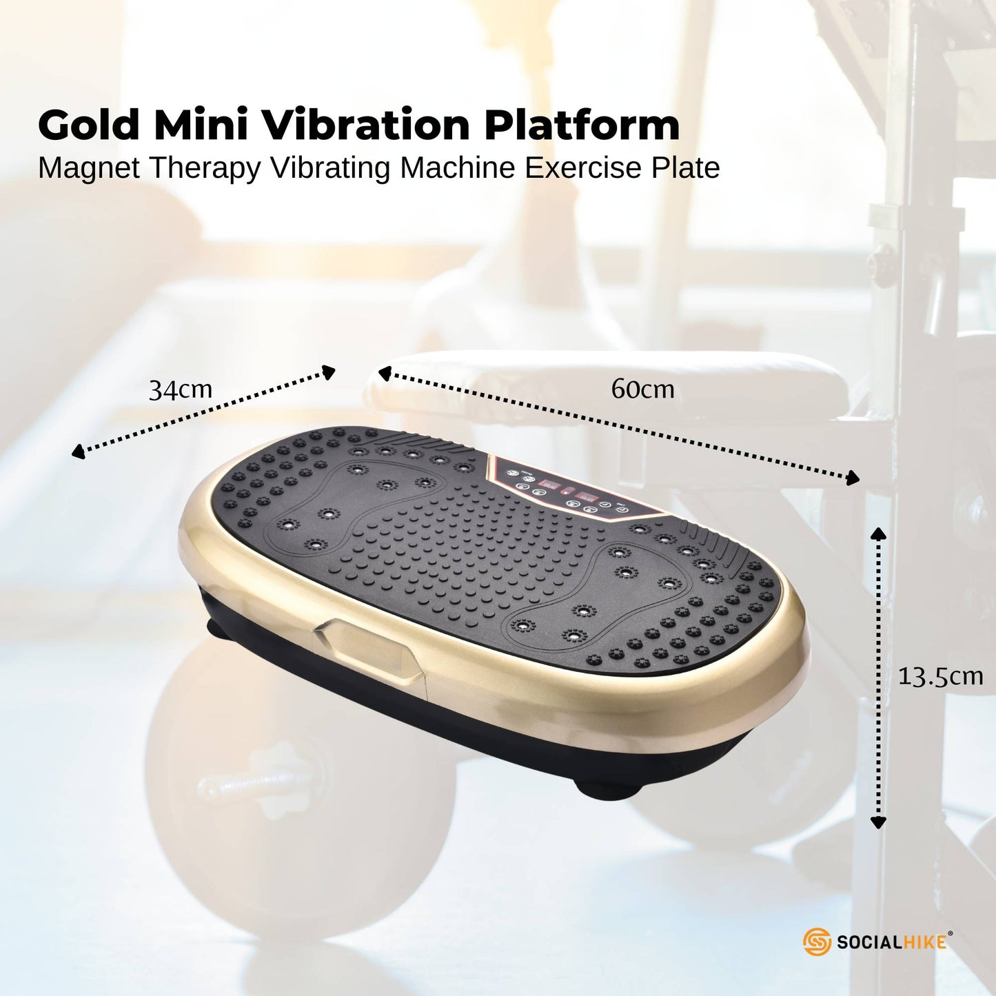 Social Hike 60cm Vibration Plate Machine Full Body Exercise Platform Gold