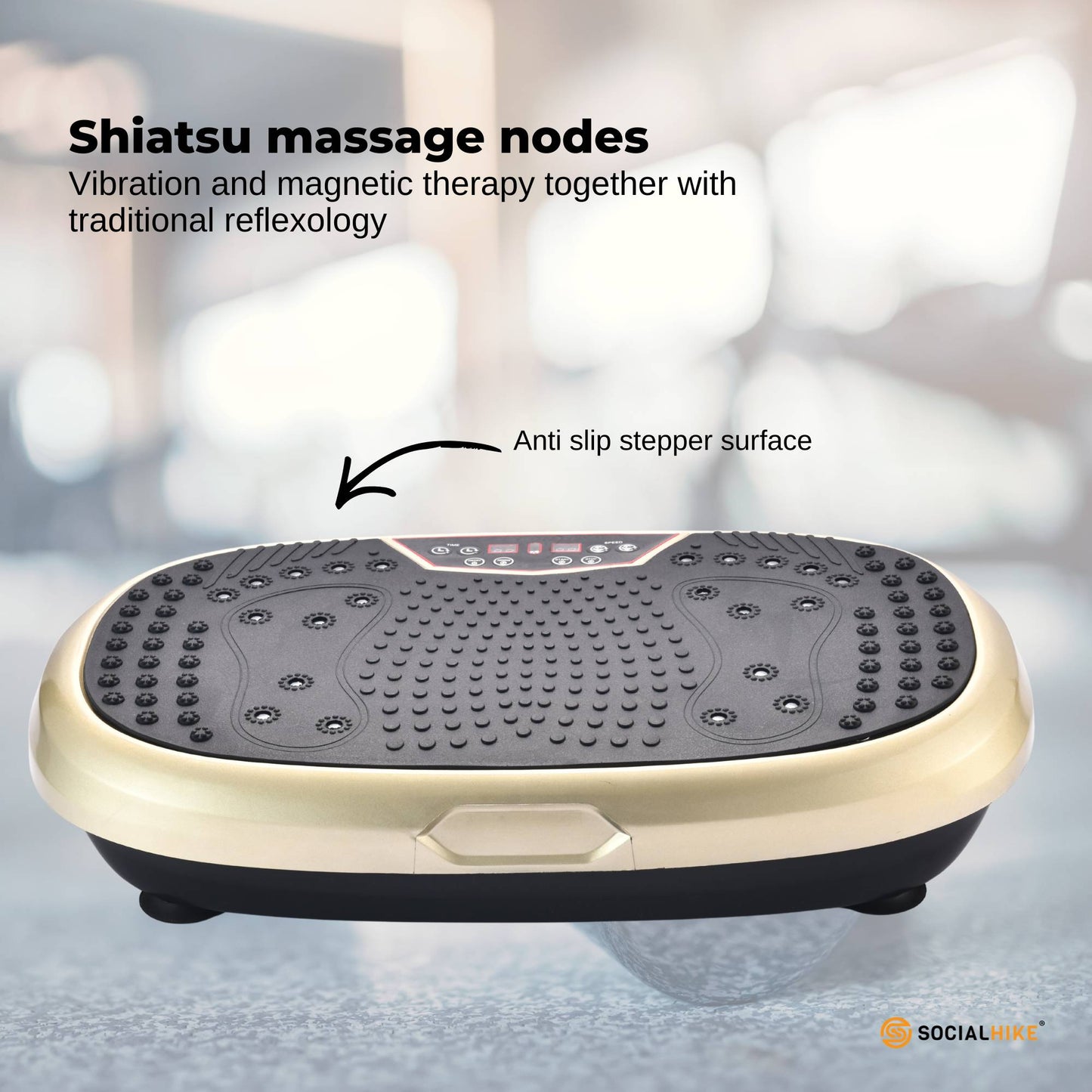 Social Hike 60cm Vibration Plate Machine Full Body Exercise Platform Gold