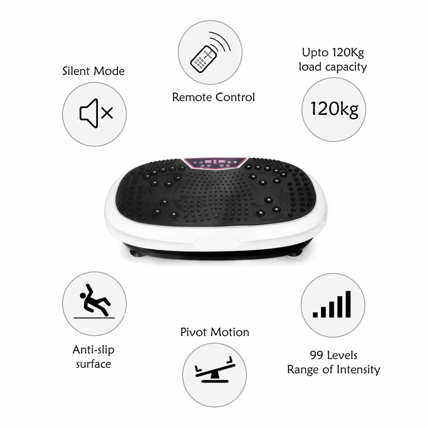 Social Hike White Mini Vibration Plate - Vibrating Exercise Machine Platform