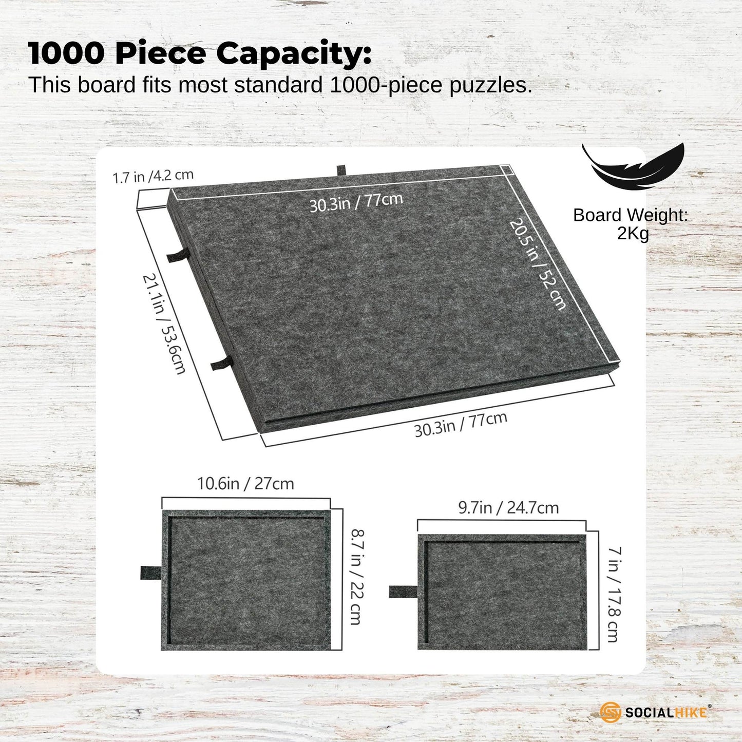 Social Hike Puzzle Felt Board - Folding Portable Stand Cover and Drawers