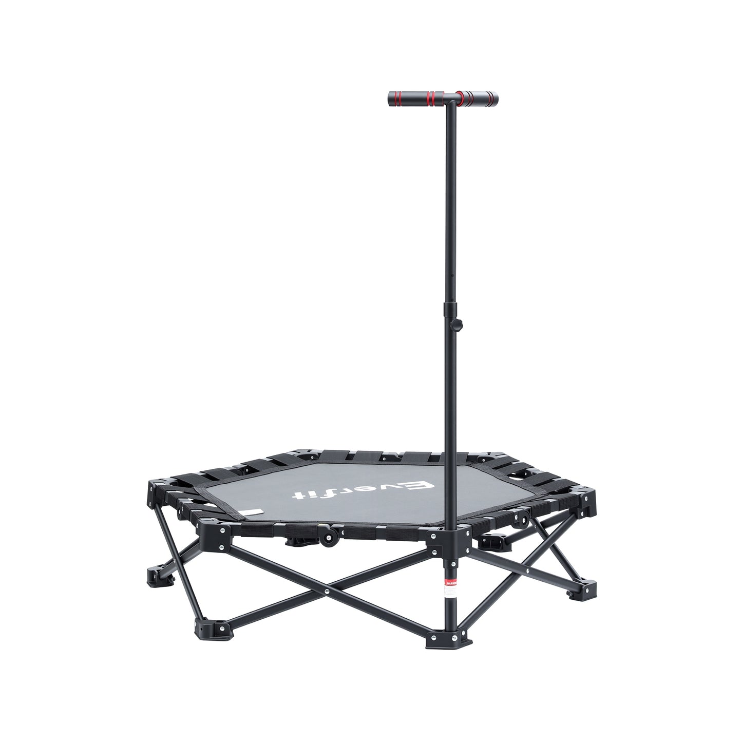 Everfit Fitness Foldable Trampoline Rebounder Adjustable Handle Indoor Exercise Black