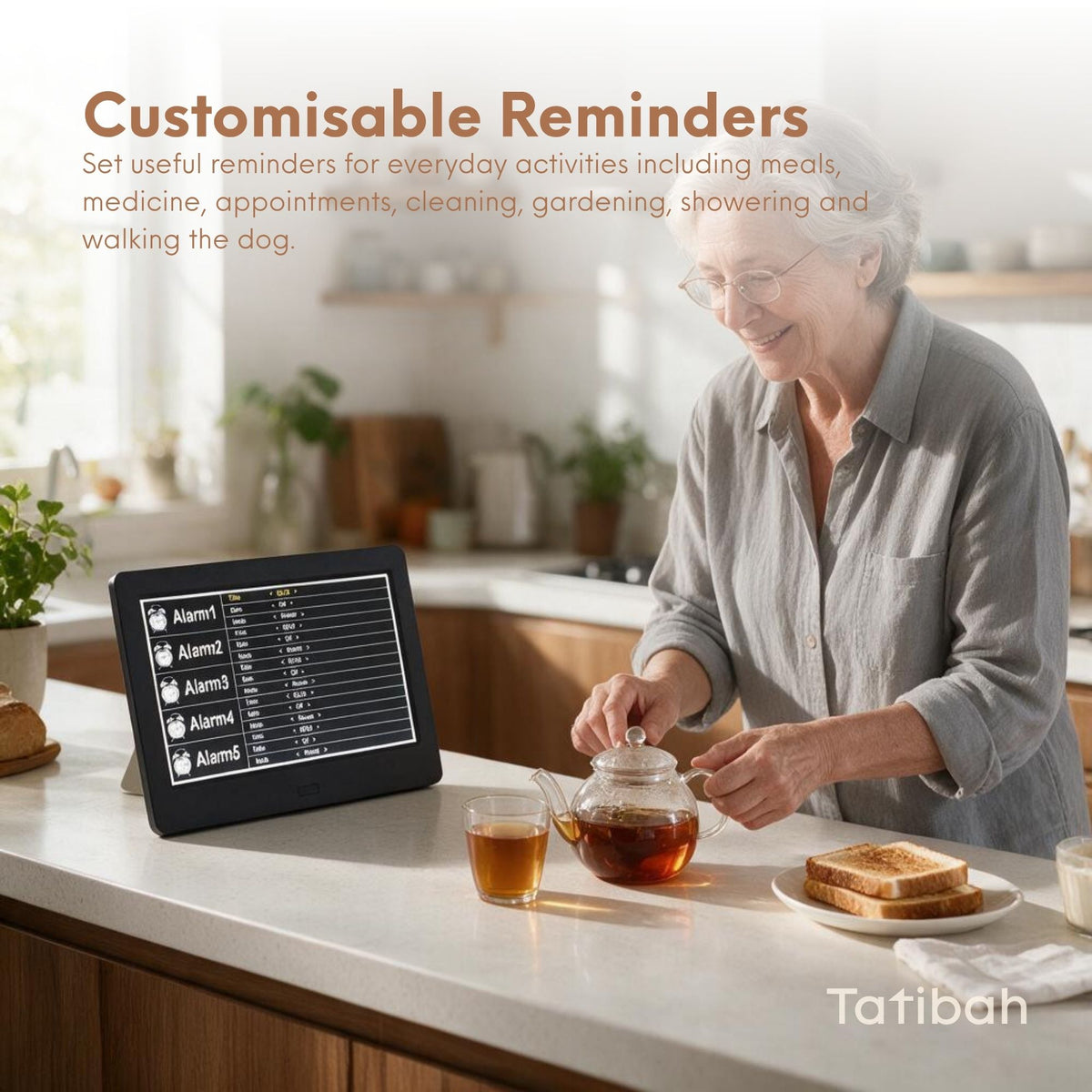 Tatibah 10.1 Inch Digital Calendar Clock Large Font for Elderly with Remote