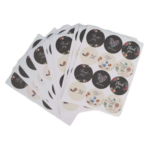 Thank You Stickers Packaging Round Envelope Gift Labels