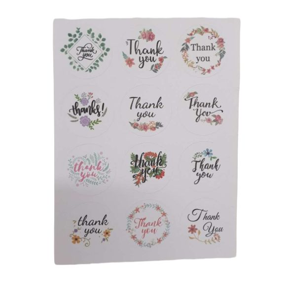 Thank You Stickers Packaging Round Envelope Gift Labels