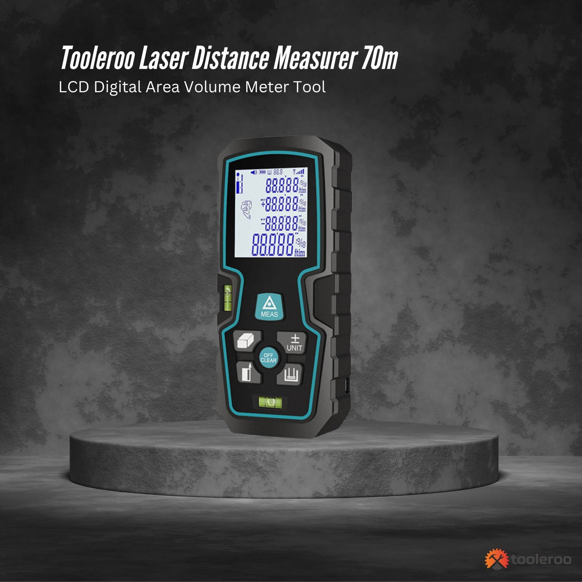 Tooleroo 70m Laser Distance Measurer Digital Area Volume Meter LCD