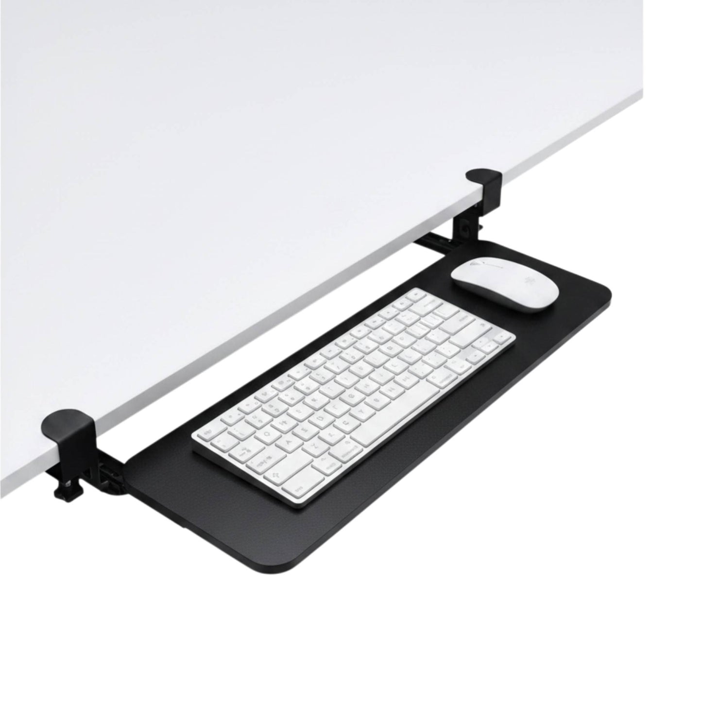Tooleroo Computer Keyboard Tray Under Desk Clamp On Pull Out 65cm - Black