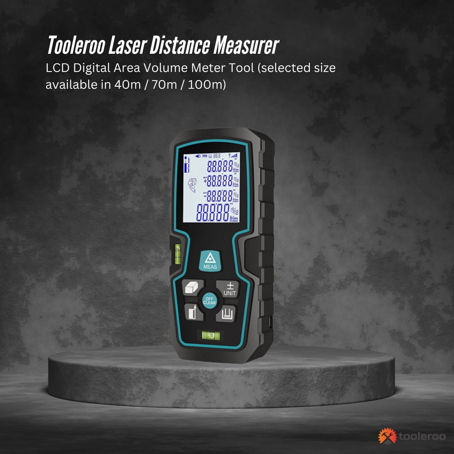 Tooleroo Digital Laser Distance Measurer - LCD Area Volume Meter Tool