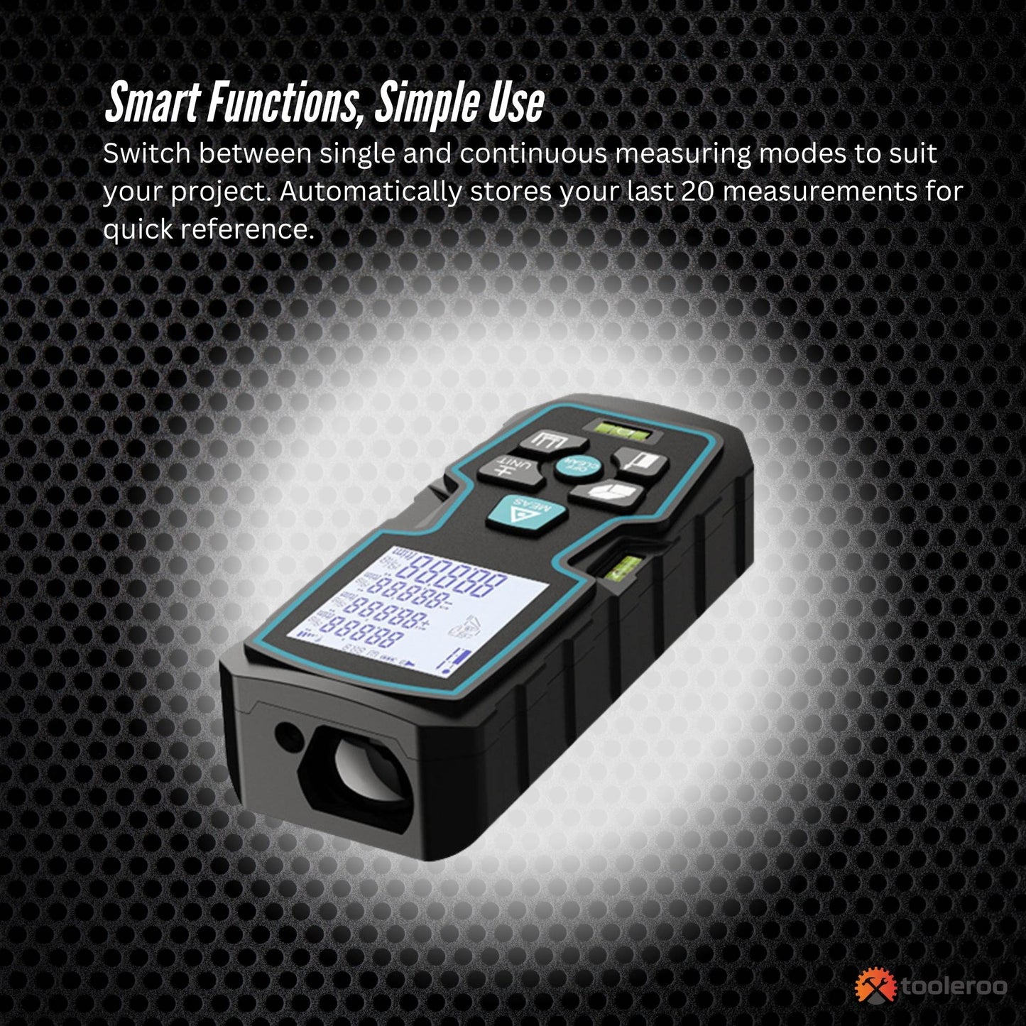 Tooleroo Digital Laser Distance Measurer - LCD Area Volume Meter Tool
