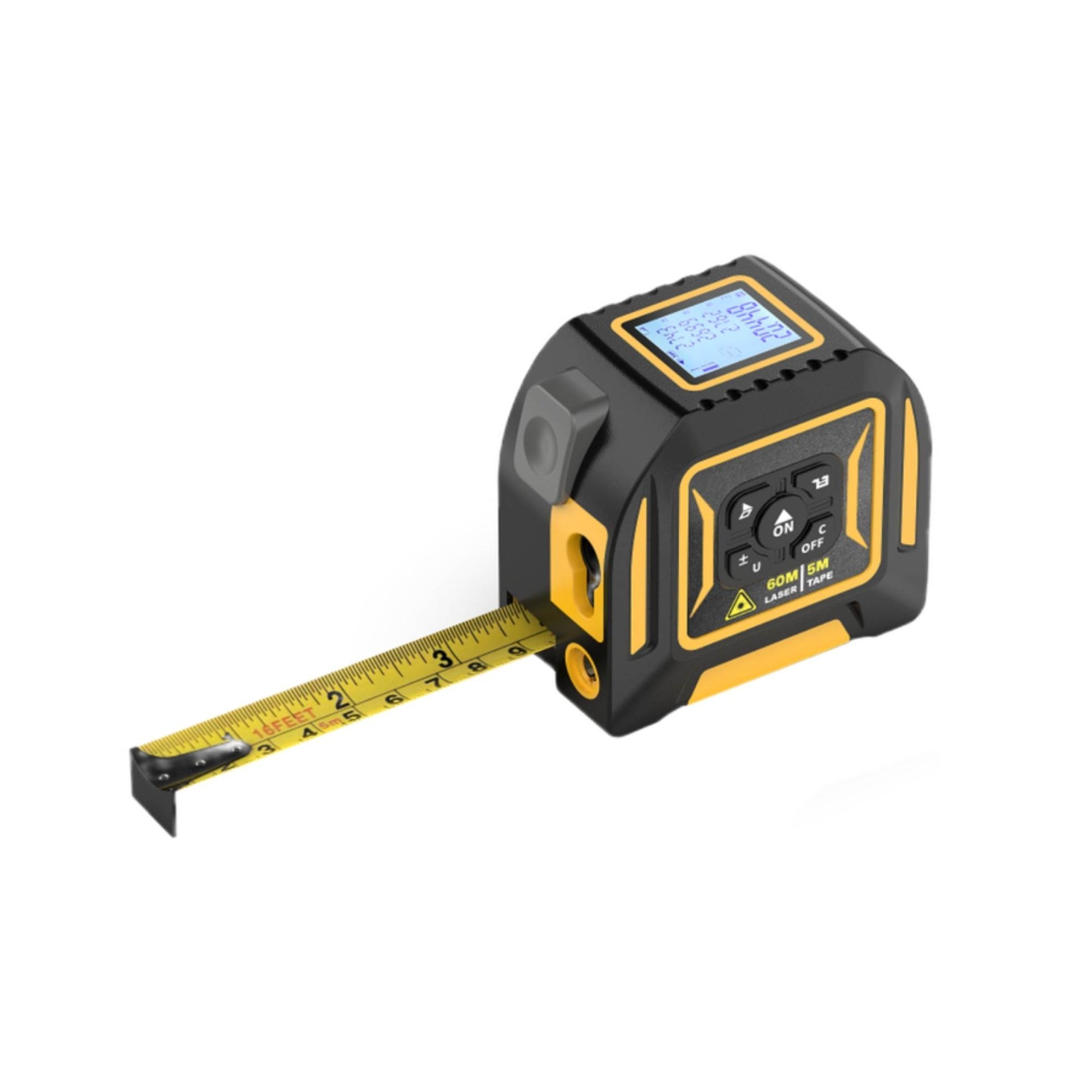 Tooleroo Digital Laser Tape Measure+ 5m Steel Tape – 3-in-1 Cross Marking