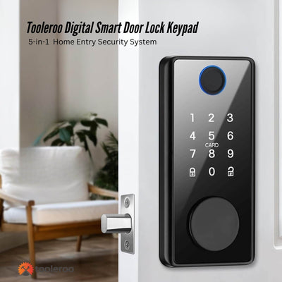 Tooleroo Digital Smart Door Lock Keypad - 5-in-1 Home Entry Security System