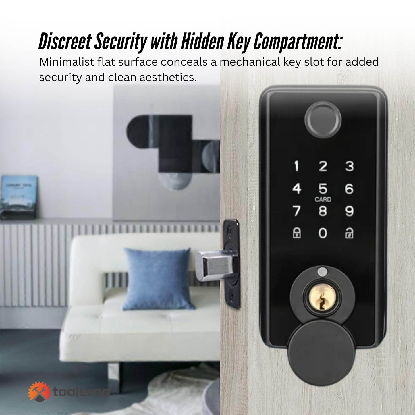 Tooleroo Digital Smart Door Lock Keypad - 5-in-1 Home Entry Security System