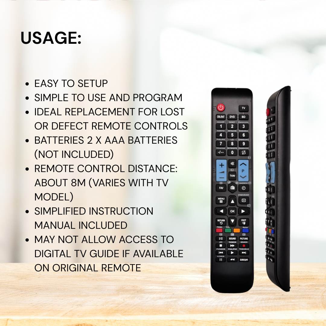 Tooleroo SMART TV Remote Control Compatible with PANASONIC DAEWOO HAIER & More