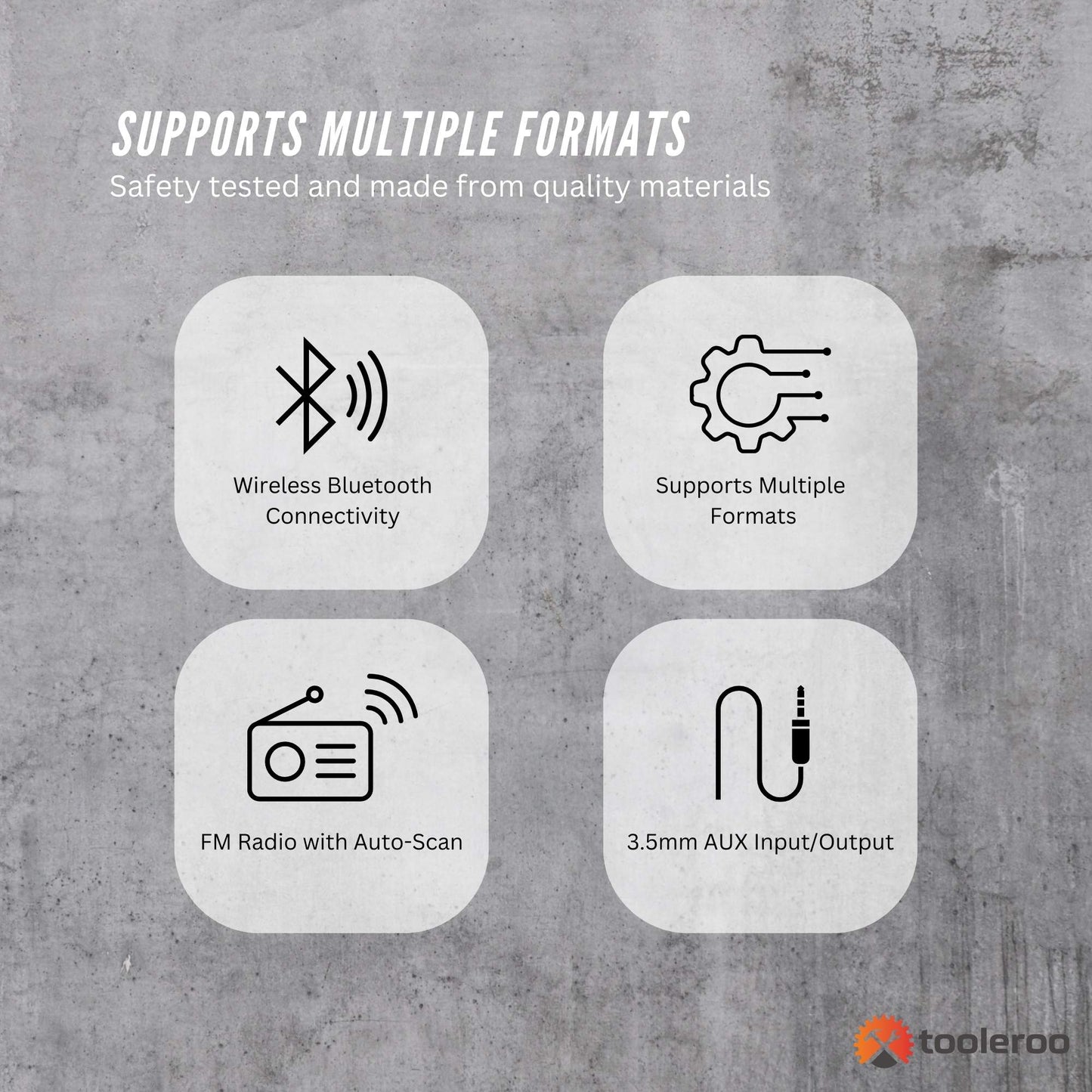 Tooleroo USB Rechargeable Desktop CD Player Speaker – Bluetooth Portable White