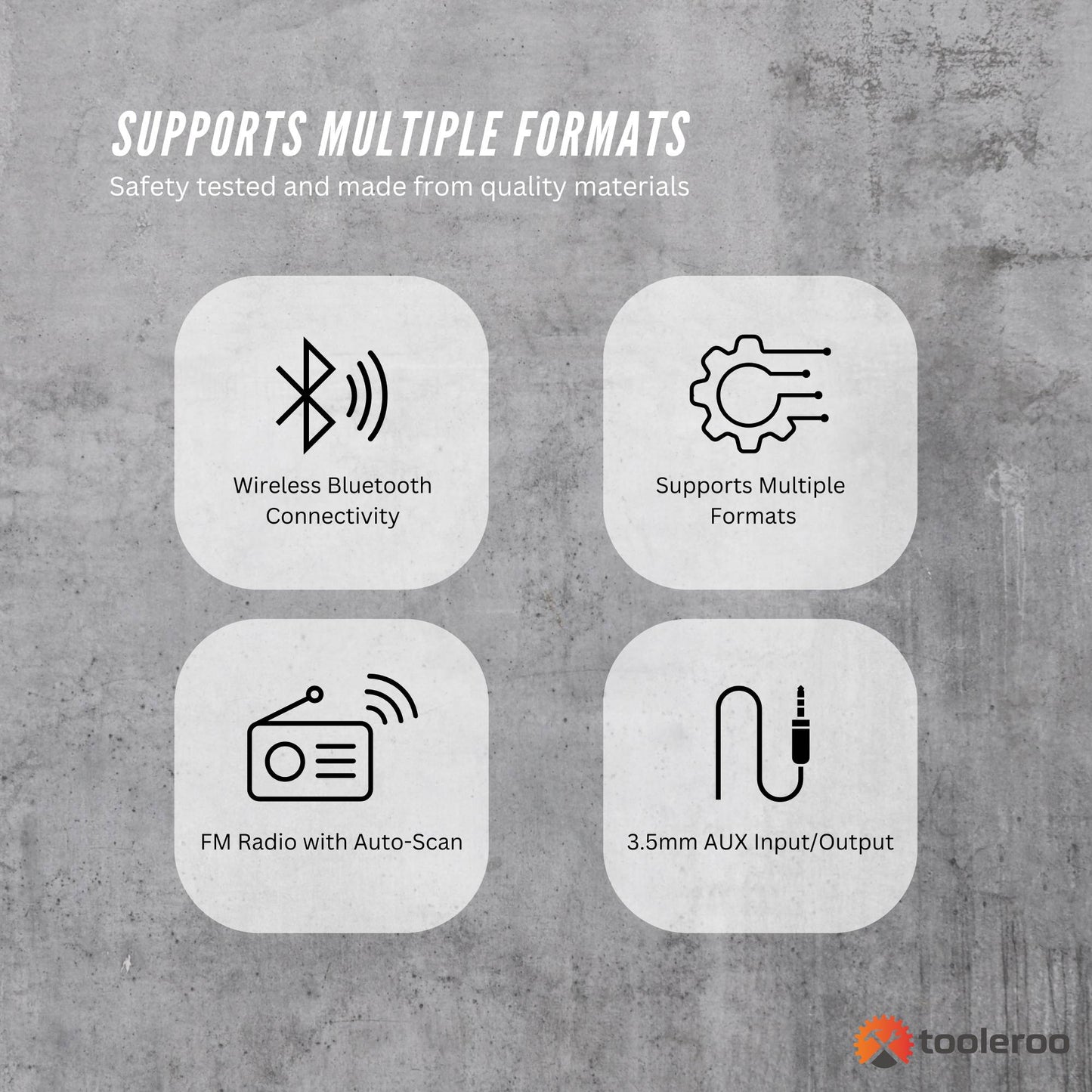 Tooleroo Wall Mountable CD Player Speaker - Bluetooth HiFi FM Radio White