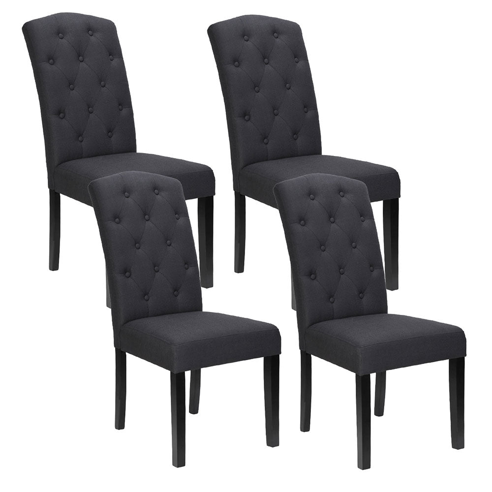 Artiss Dining Chairs Set of 4 Linen Parsons Chair Dark Grey