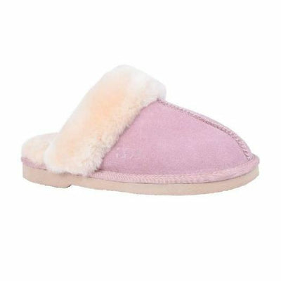 Ugg Slip On Suede Womens Leather Sheepskin Grosby Doe Light Pink Shoes Slippers