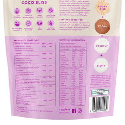 VIVO Coco Bliss Plant Protein – Organic Cacao Coconut Blend