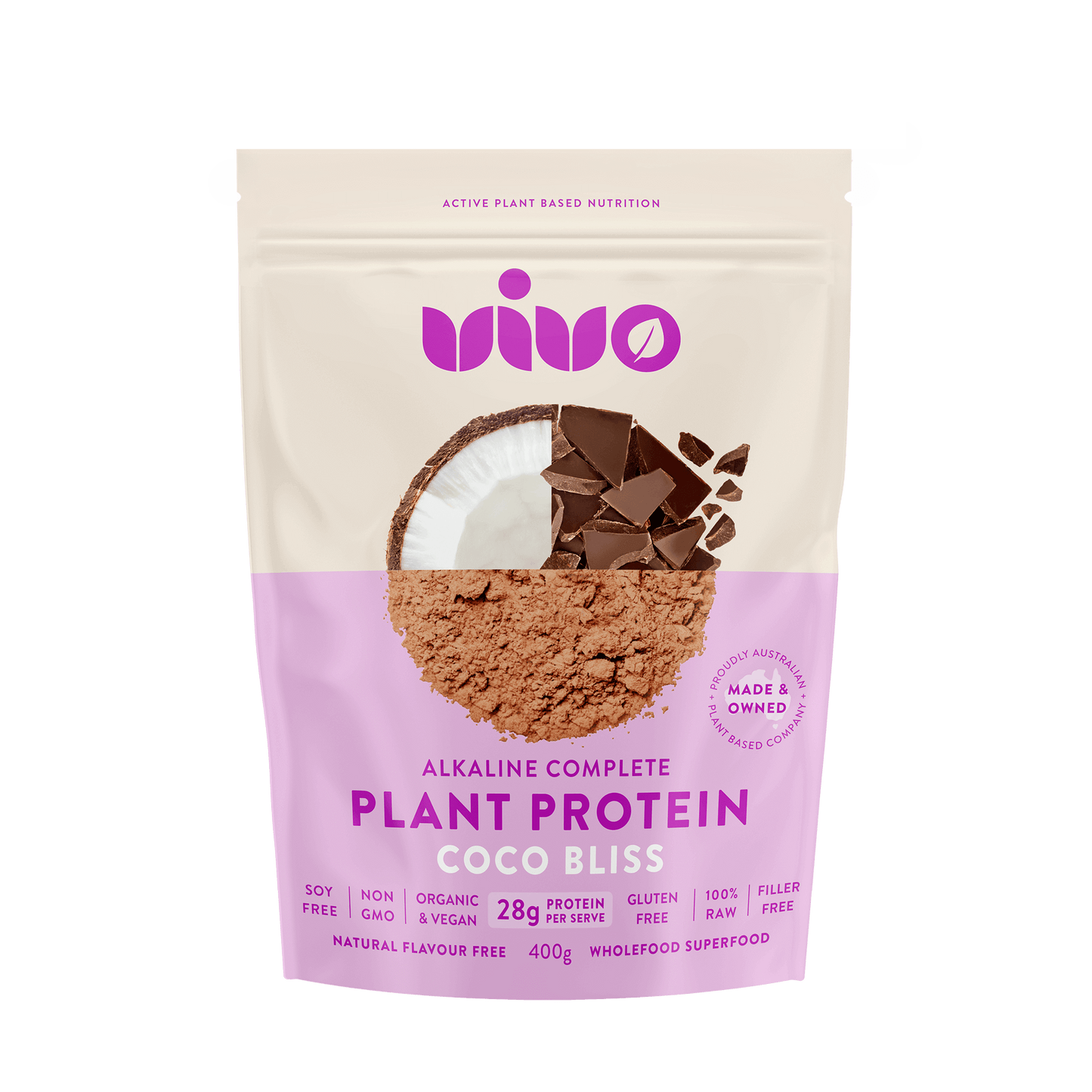 VIVO Coco Bliss Plant Protein – Organic Cacao Coconut Blend