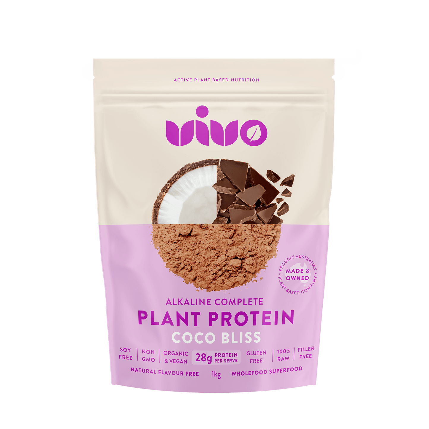 VIVO Coco Bliss Plant Protein – Organic Cacao Coconut Blend