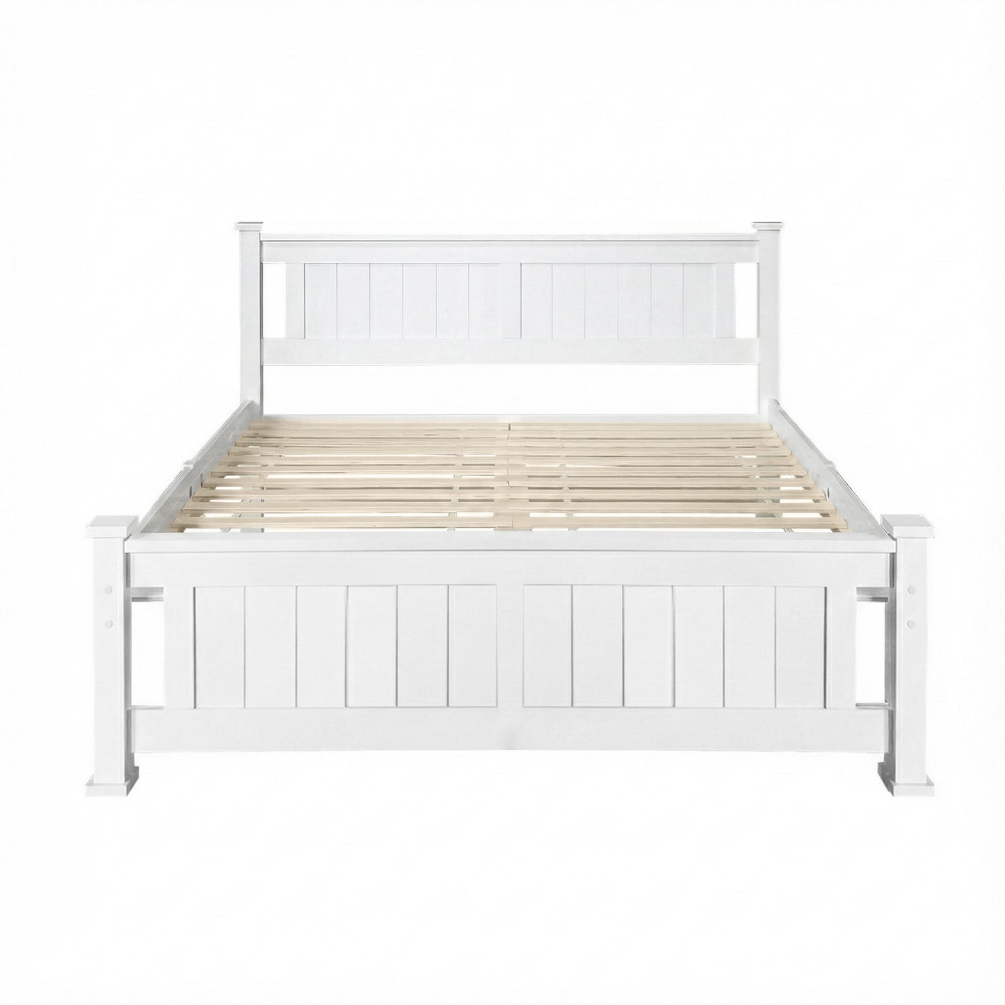 Artiss Bed Frame Double Size Wooden White RIO