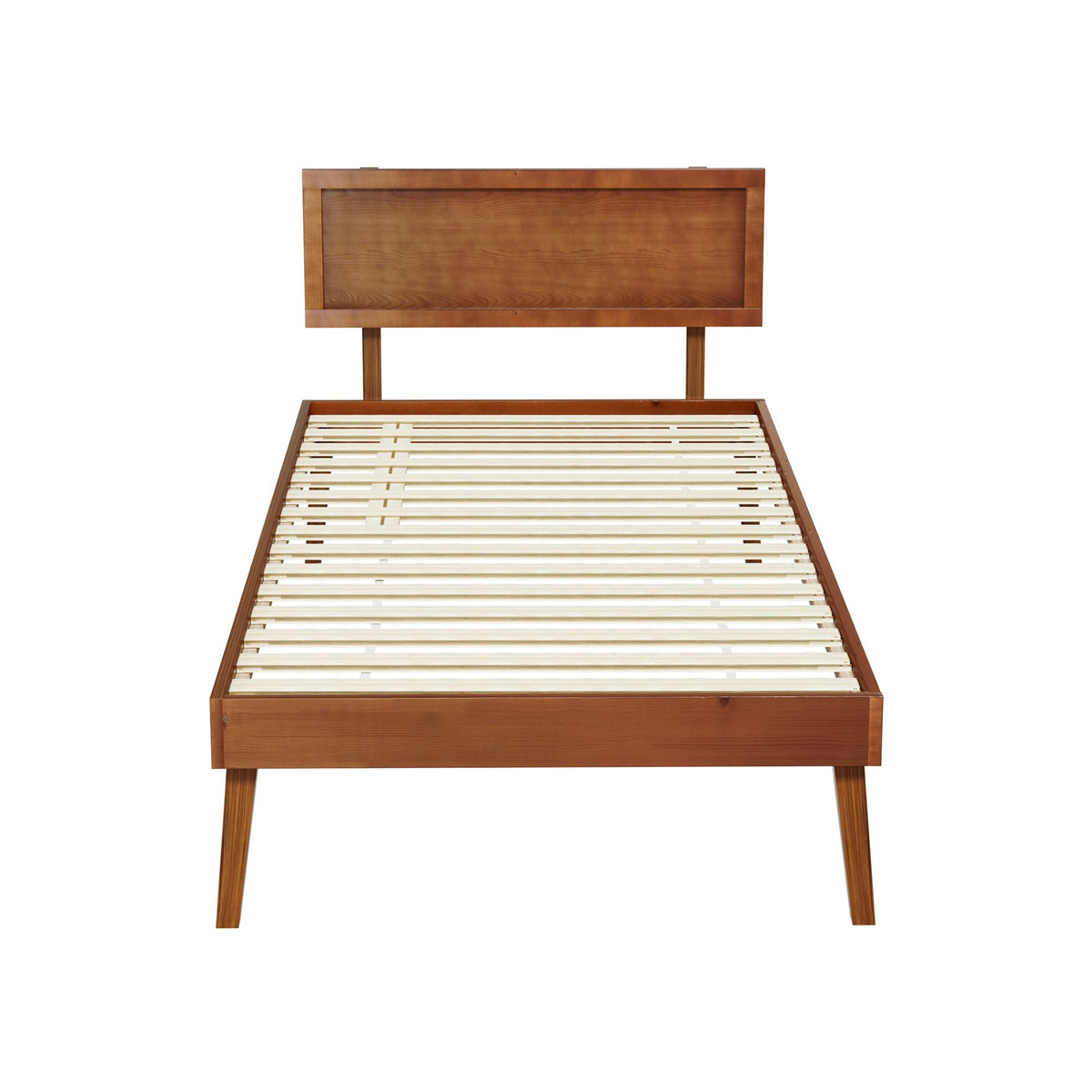 Artiss Bed Frame Single Size Wooden Bed Base Walnut SPLAY