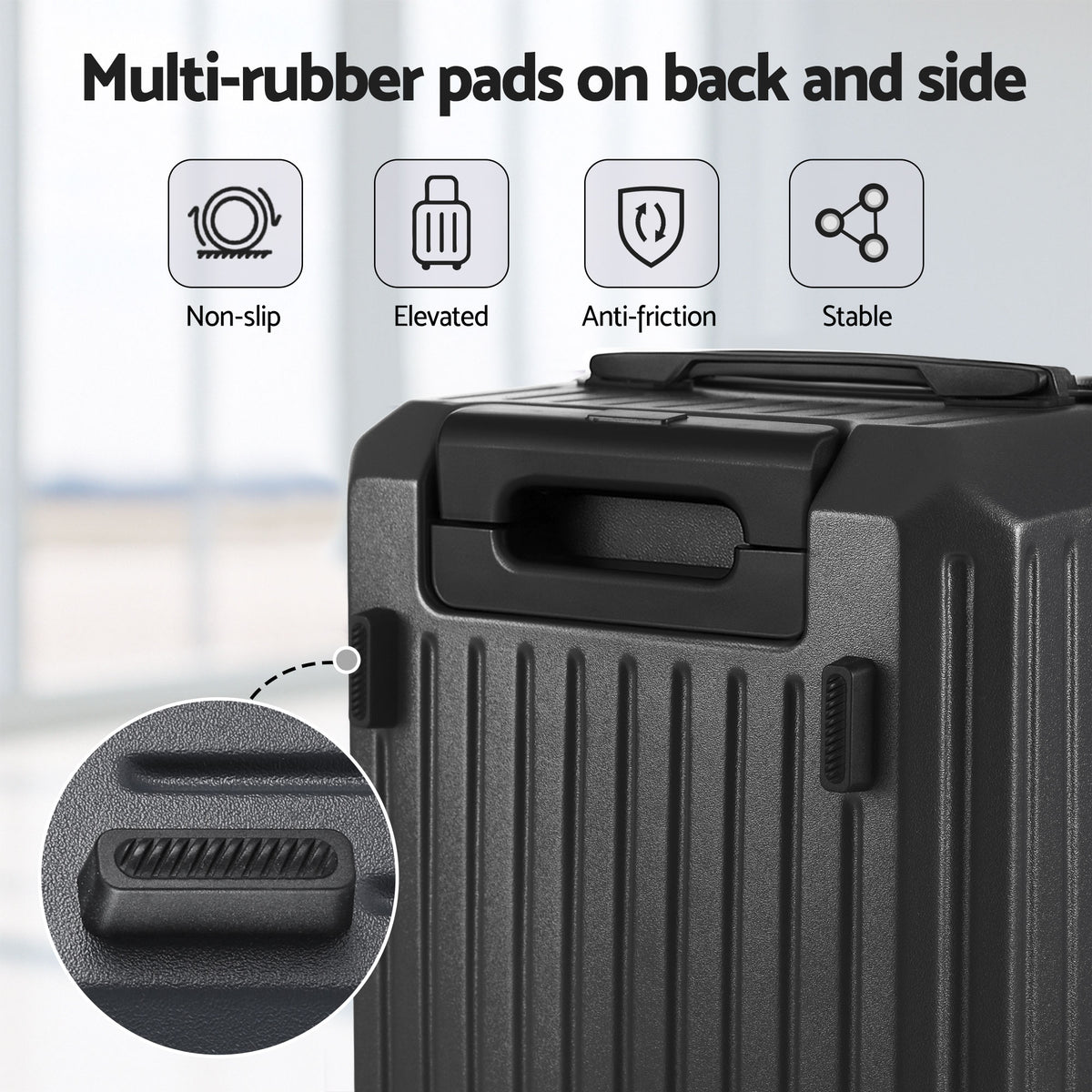 Wanderlite 20" Trunk Luggage Suitcase Travel Carry On TSA Lock Black