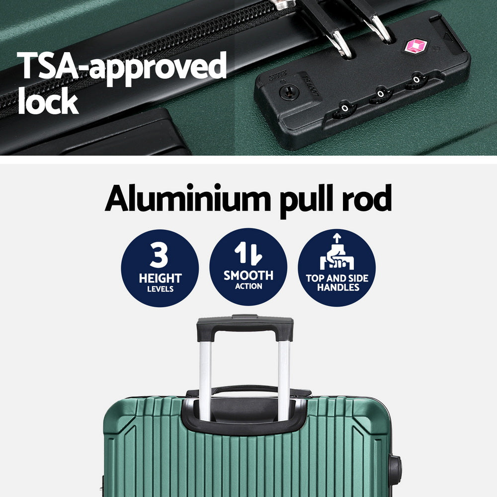 Wanderlite 28'' Luggage Travel Suitcase Set TSA Carry On Hard Case Green