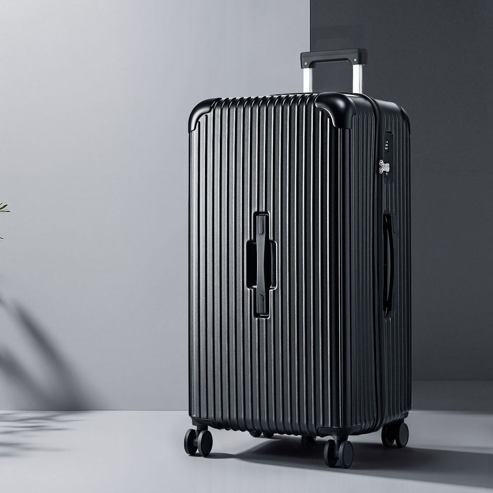 Wanderlite 32" Trunk Luggage Suitcase Travel 5 Wheels Type-C Port TSA Black