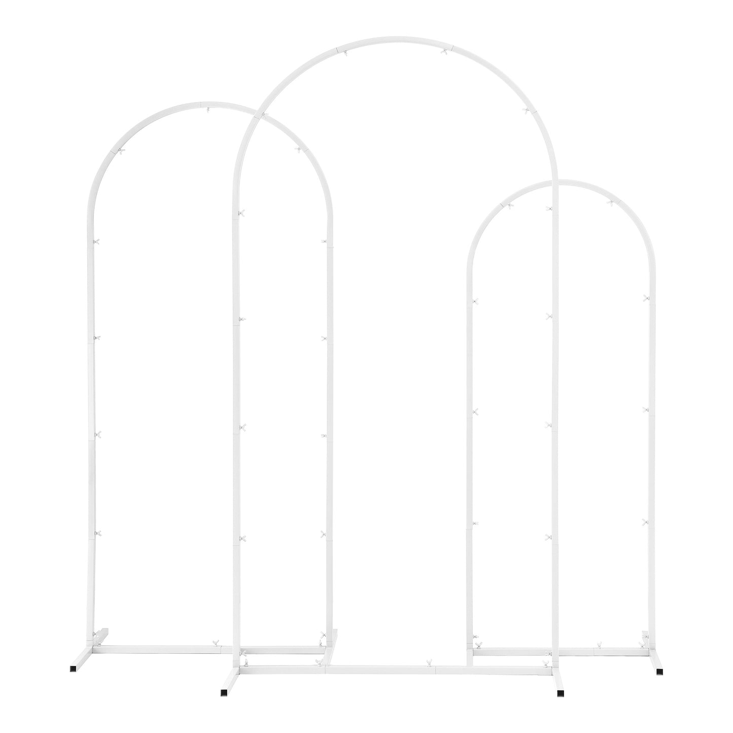 Wedding Arch Backdrop Stand Set of 3 Metal Wedding Arched Frame White, Easy to Assemble, Stable Balloon Arch Standfor Wedding, Baby Shower, Party Decoration