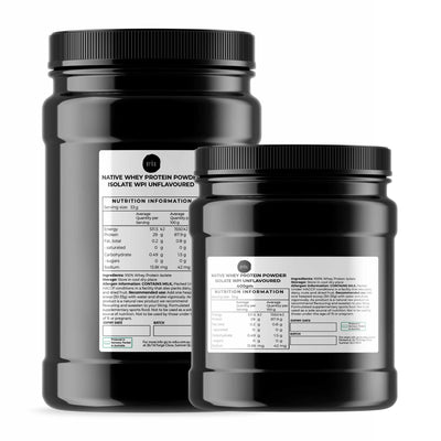 Whey Protein Isolate Powder - Native Unflavoured Shake WPI Supplement Jar