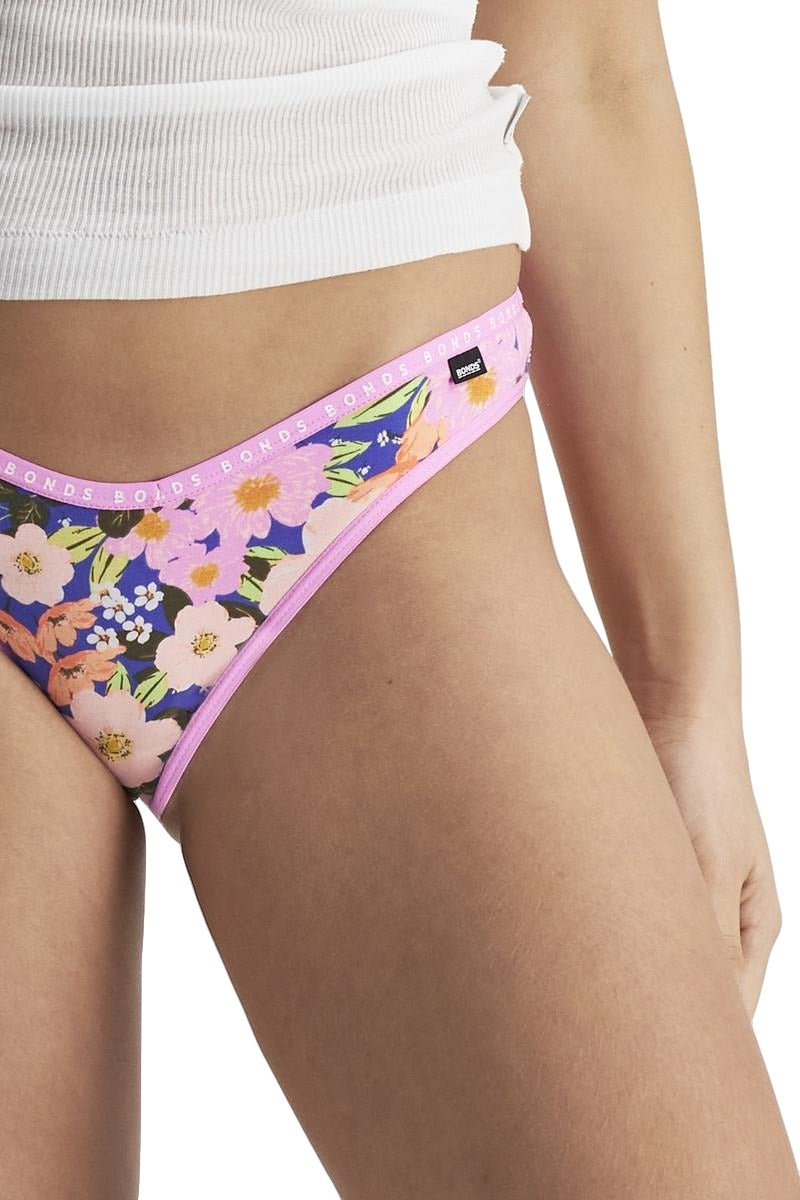 Womens Bonds Hipster V Bikini Ladies Underwear Floral Multicoloured