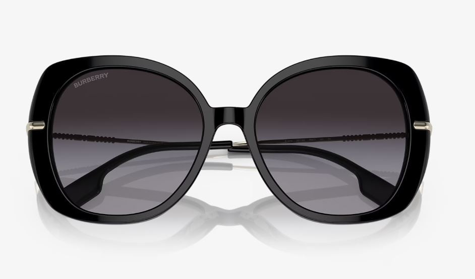 Womens Burberry Sunglasses Be4374 Eugenie Black/Grey Gradient Sunnies