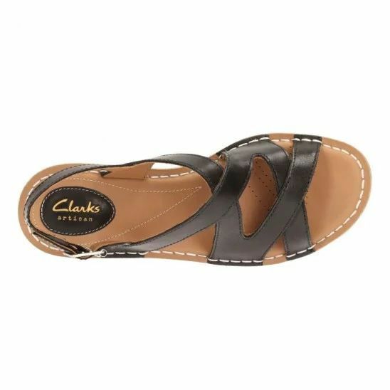 Womens Clarks Tustin Spears Flats Work Casual Shoes Black Summer Sandals