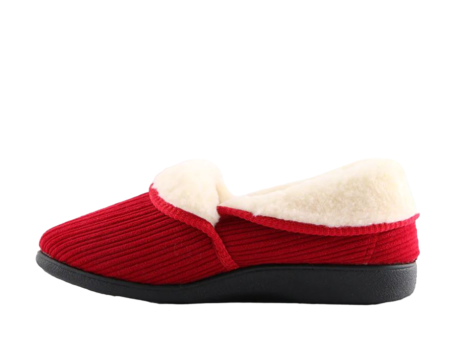 Womens Grosby Catherine Red Slippers Slip On Flats Ladies Shoes