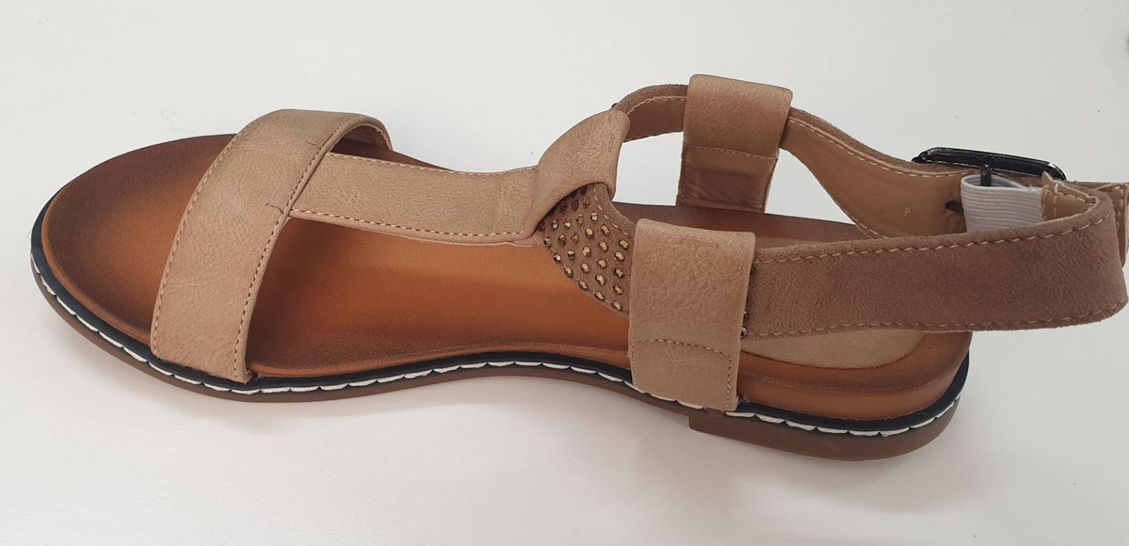Womens Grosby Claudia Sandals Tan Beige Sandals Open Toe Summer Sandal Shoes