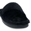 Womens Grosby Invisible Crossover Black Fur Slippers Slip On Flats Ladies Shoes
