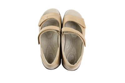 Womens Homyped Dancer Taupe Sandals Slip On Wide Shoes Flats