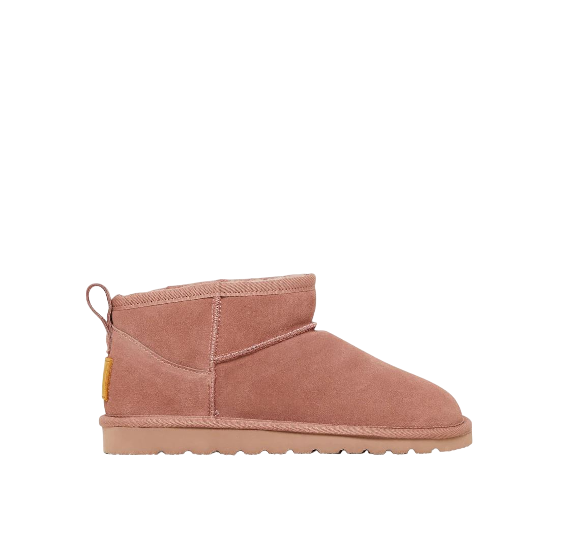 Womens Hush Puppies Snug Slippers Warm Slip On Winter Blush Suede Shoes