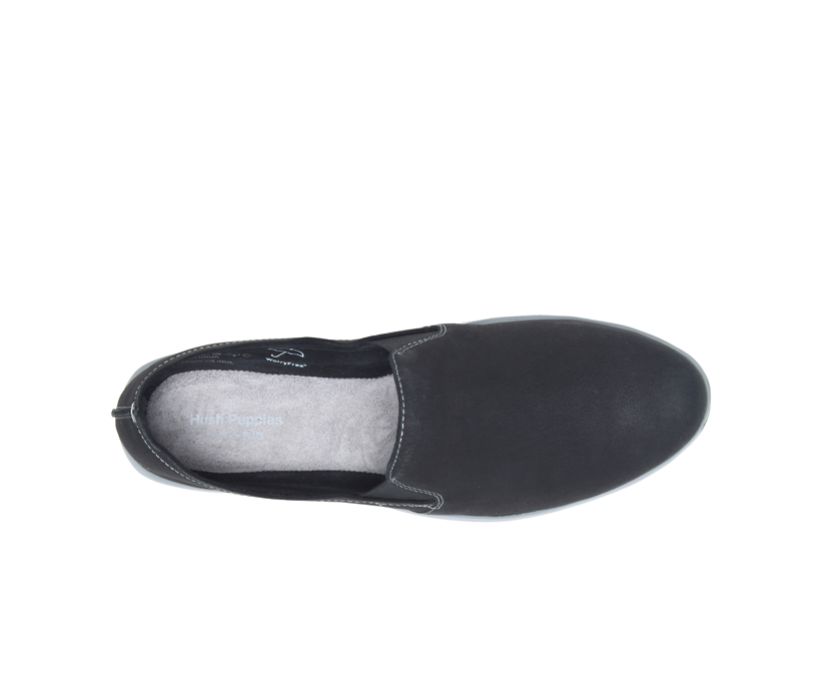 Womens Hush Puppies The Everyday Slipon Black Casual Nubuck Shoes