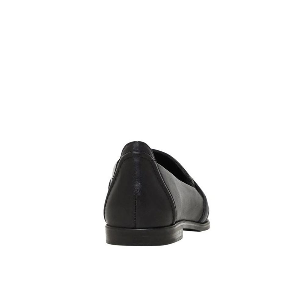 Womens Hush Puppies Zippo Black Ladies Flat Slip On Formal Shoes