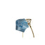 Womens Light Blue Rose With Gold Leaf Flower Suit Blazer Jacket Lapel Pin