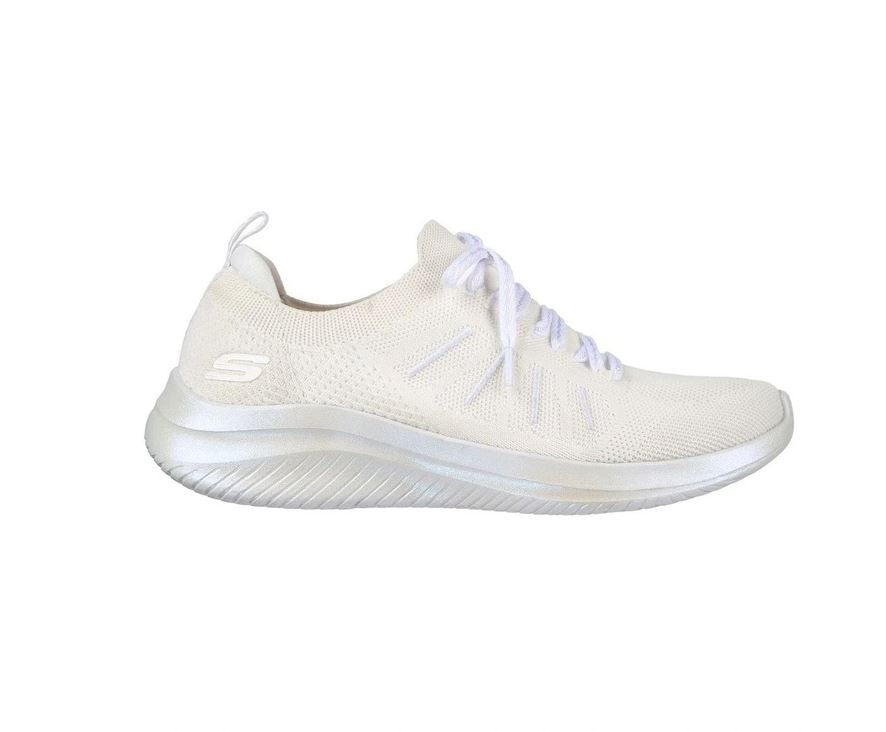 Womens Skechers Ultra Flex 3.0 - Glowing Sky White Sneaker Shoes