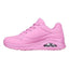 Womens Skechers Uno - Stand On Air Pink Lace Up Sneaker Shoes