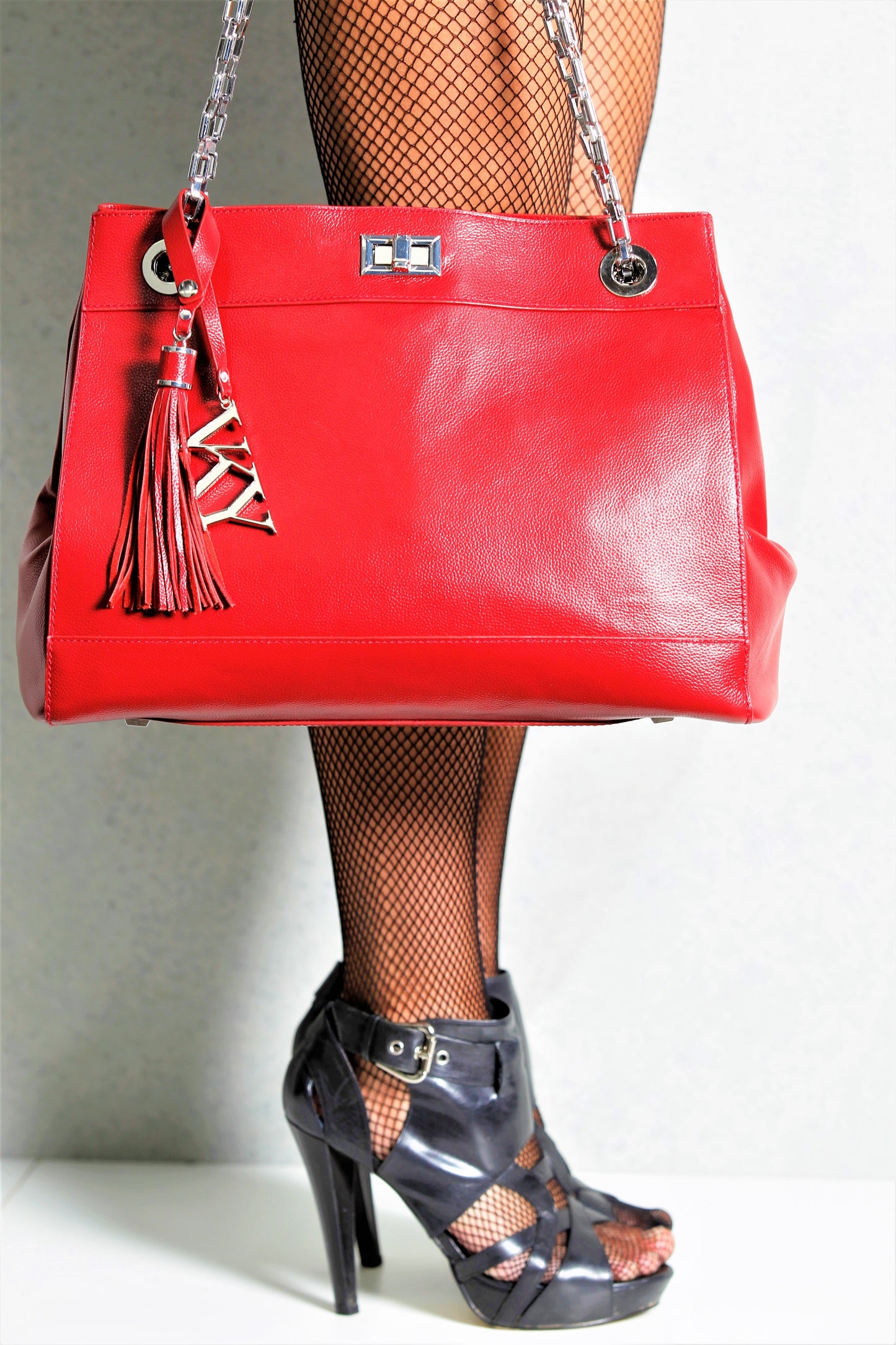 Womens Vky Original Leila Shoulder Classic Leather Bag Handbag - Red