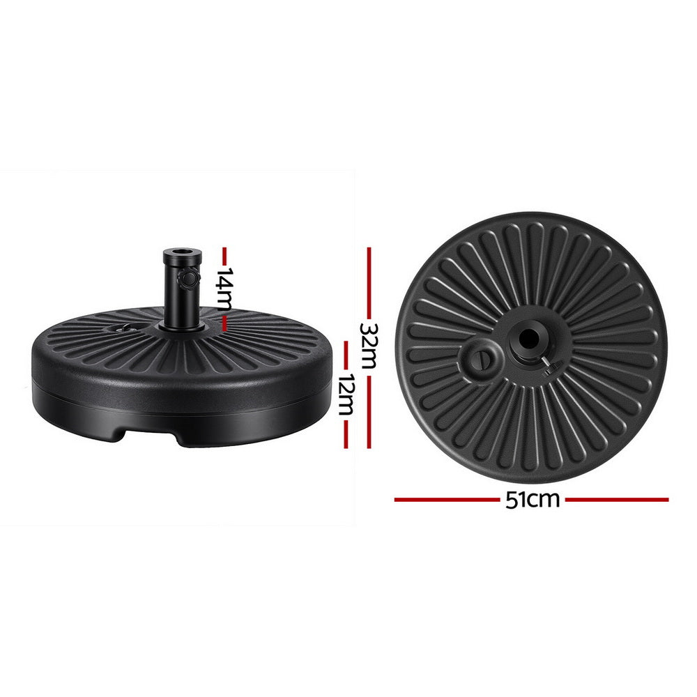 Instahut Outdoor Umbrella Base Weight Round Plastic Pole Holder 30-48mm Beach